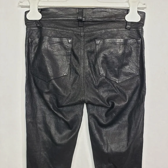 J Brand lambskin skinny pants with ankle zip - Picture 7 of 11